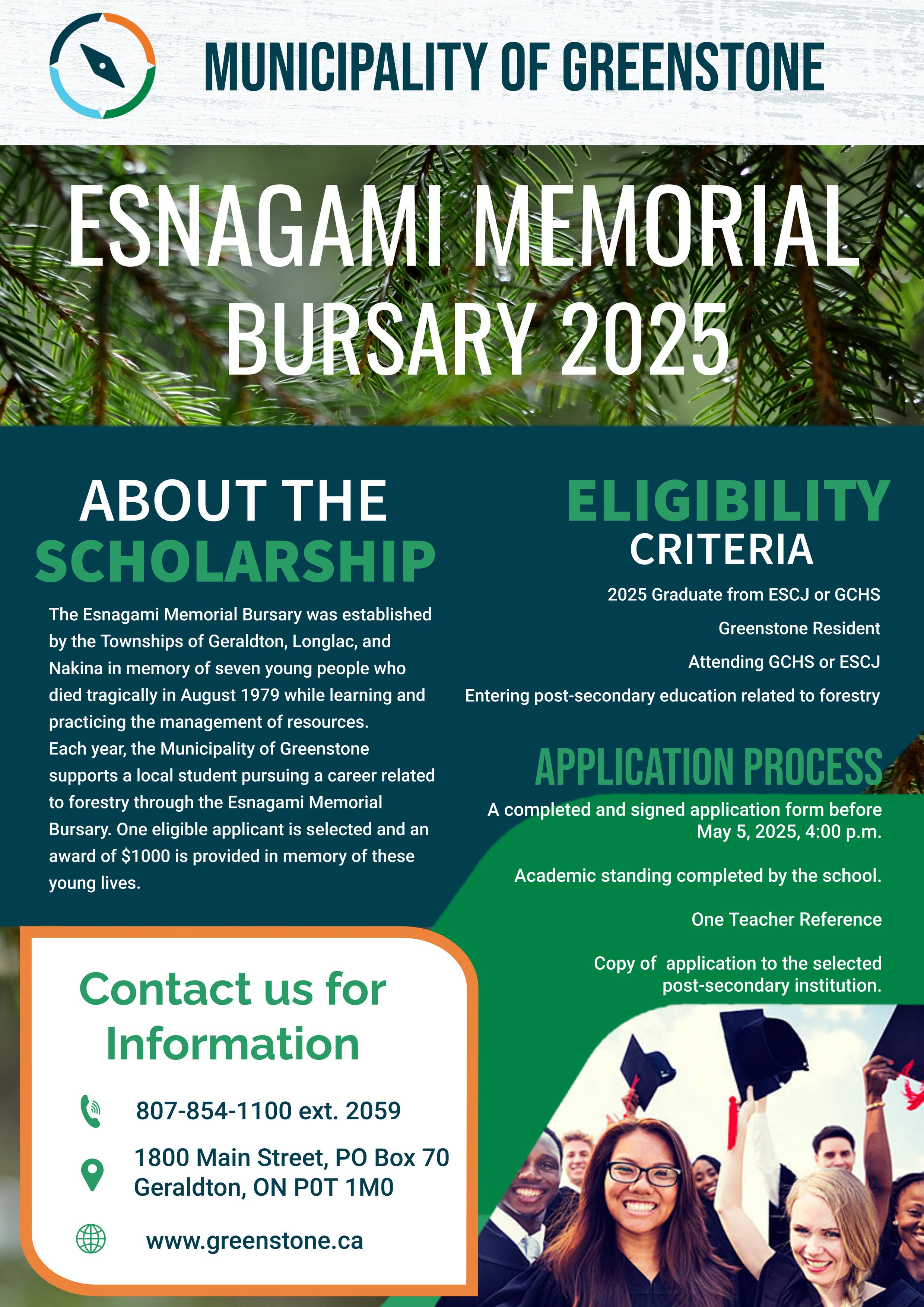 Esnagami Memorial Bursary Advertisement Flyer